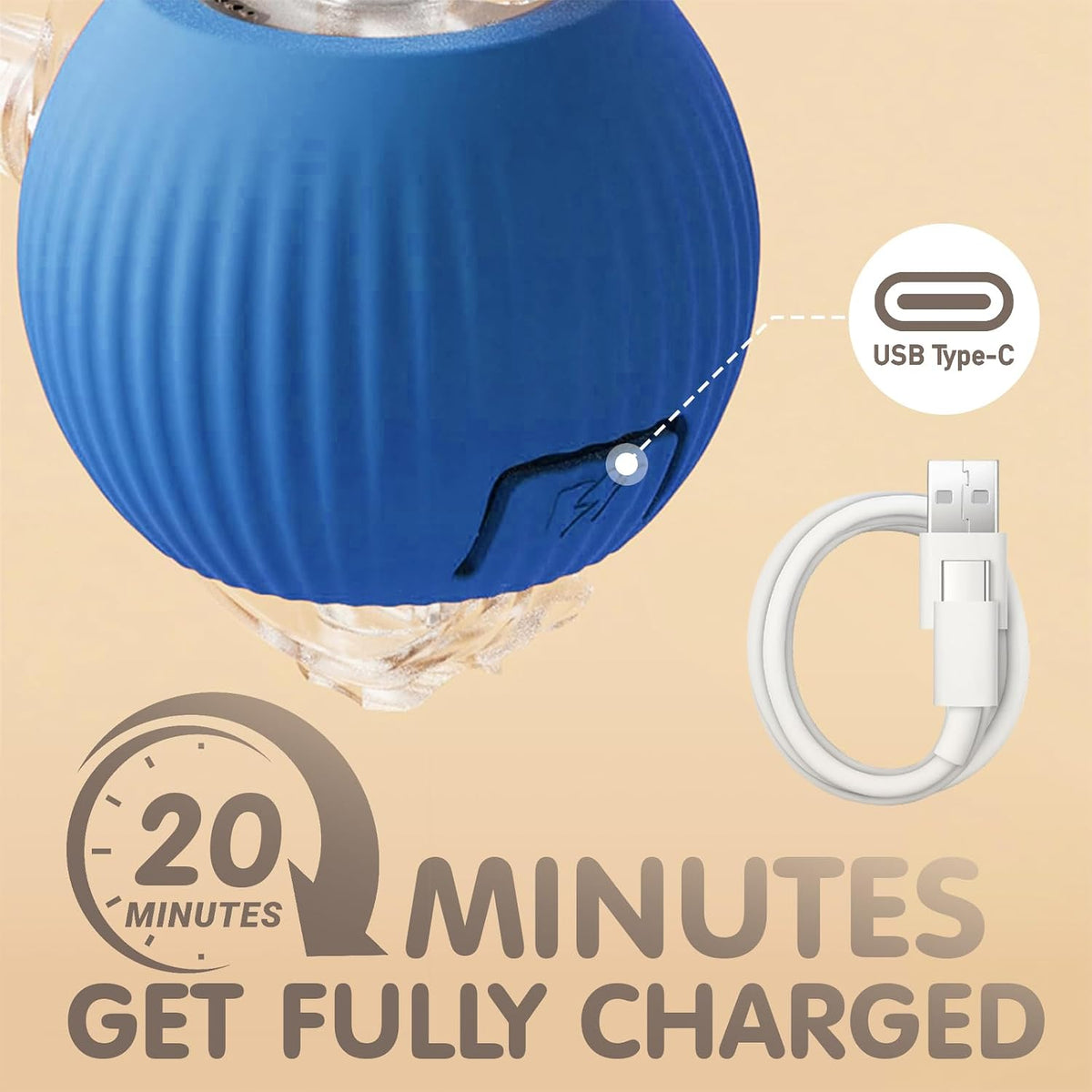 Automatic Interactive Motion Cat Ball Toy for Indoor Playtime, Blue