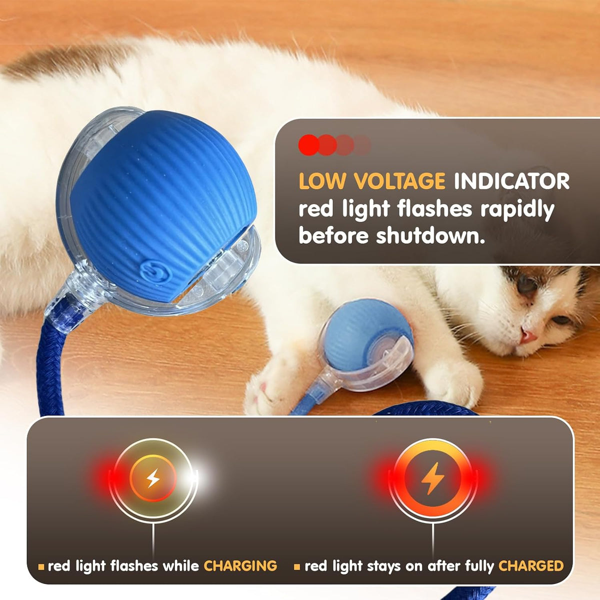 Automatic Interactive Motion Cat Ball Toy for Indoor Playtime, Blue