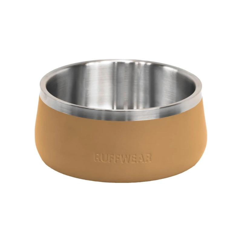 Rust Resistant Metal Stainless Steel Dog Food and Water Bowl, Tan