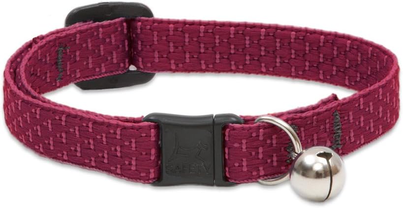 Adjustable Breakaway Safety Cat Collar with Bell for Indoor Cats, Berry
