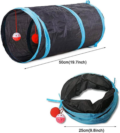 21 Piece Interactive Cat Play Tunnel Activity Set for Indoor Playtime