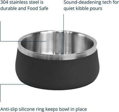 Non Slip Stainless Steel Dog Food and Water Bowl Basalt Gray Finish