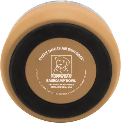 Rust Resistant Metal Stainless Steel Dog Food and Water Bowl, Tan