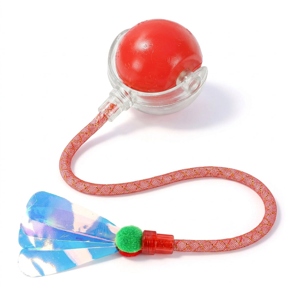 Automatic Interactive Motion Cat Ball Toy for Indoor Playtime, Red