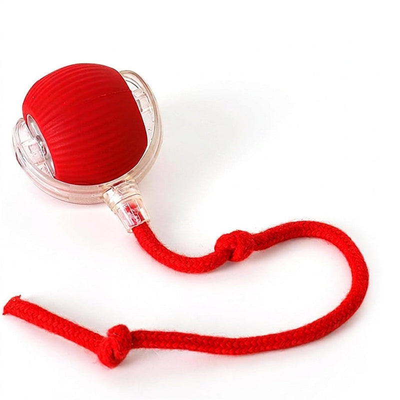 Automatic Interactive Motion Cat Ball Toy for Indoor Playtime, Red