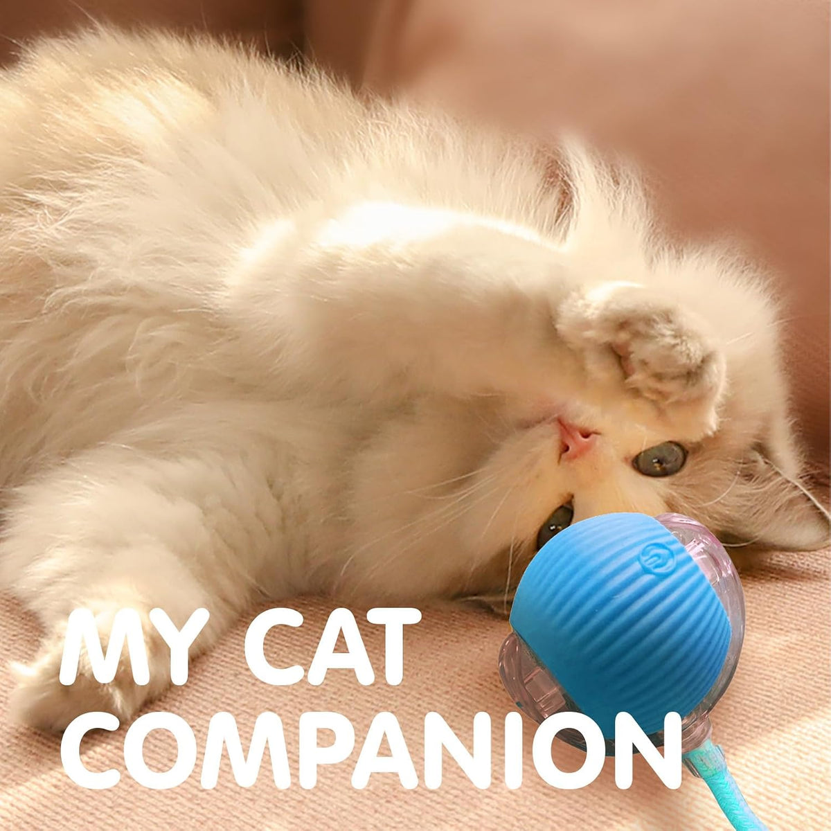Automatic Interactive Motion Cat Ball Toy for Indoor Playtime, Blue