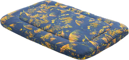Compact Travel Dog Crate Mat and Outdoor Camping Bed Deep Jungle Fabric